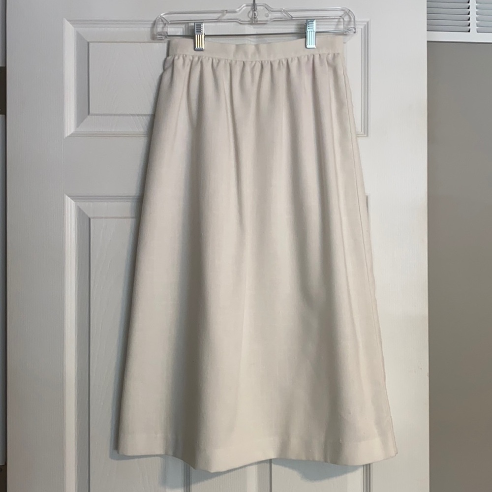 Vintage Sweet Apple Ivory Midi Skirt